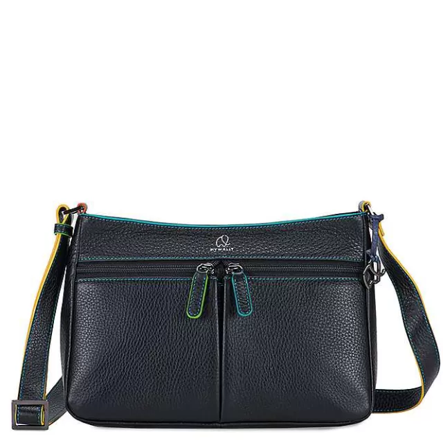Outlet Mywalit Cortona Zip Top Crossbody Black Pace