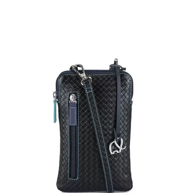 Clearance Mywalit Embossed Cellphone Neck Pouch Black Pace