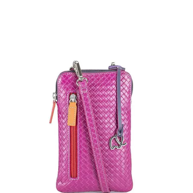 Clearance Mywalit Embossed Cellphone Neck Pouch Sangria Multi