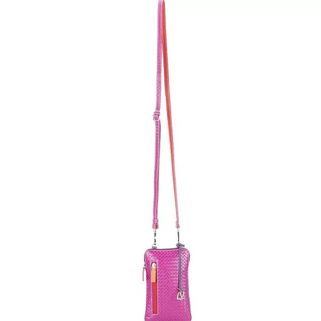 Clearance Mywalit Embossed Cellphone Neck Pouch Sangria Multi
