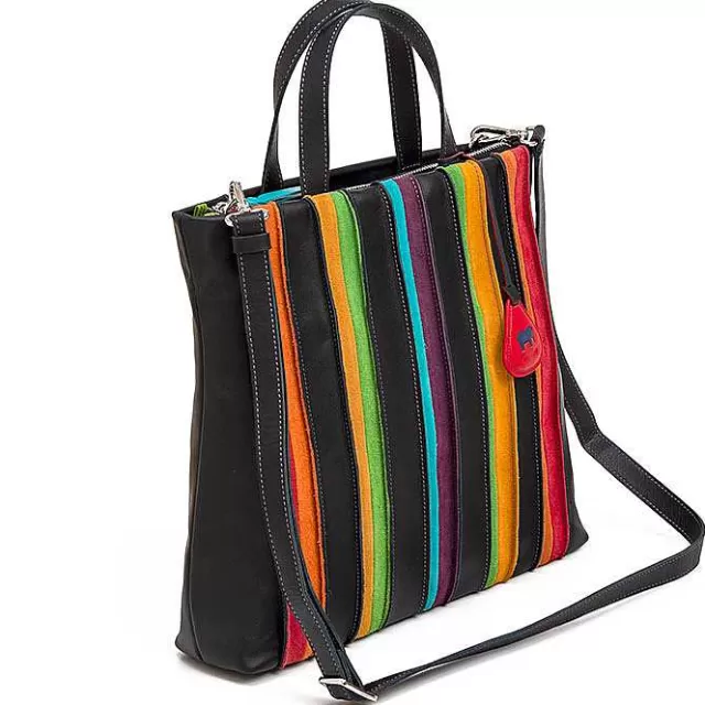 Online Mywalit Laguna Large Leather And Suede Shopper Black