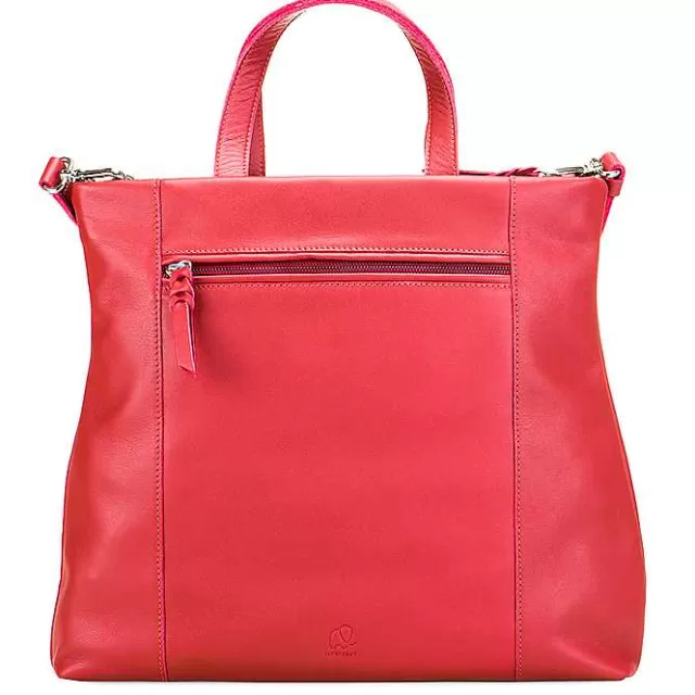 New Mywalit Laguna Large Leather And Suede Shopper Vesuvio