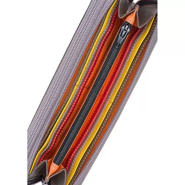 Fashion Mywalit Large Double Zip Wallet Fumo