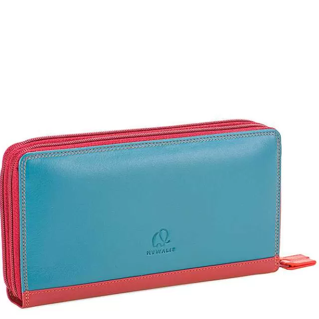 New Mywalit Large Double Zip Wallet Vesuvio