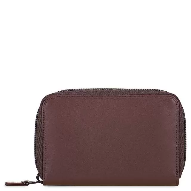 Shop Mywalit Medium Leather Zip Around Wallet Cacao