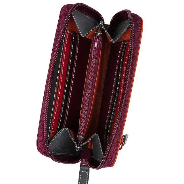 Shop Mywalit Medium Leather Zip Around Wallet Chianti