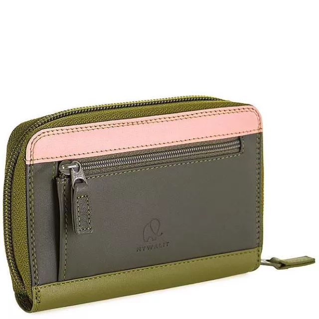 Cheap Mywalit Medium Leather Zip Around Wallet Olive