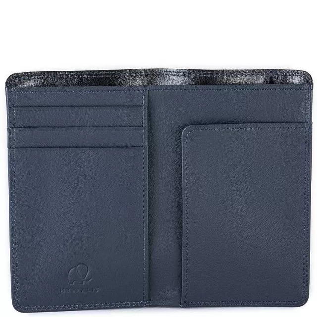 Fashion Mywalit Men'S Bi-Colour Mini Bi-Fold Wallet Black-Blue