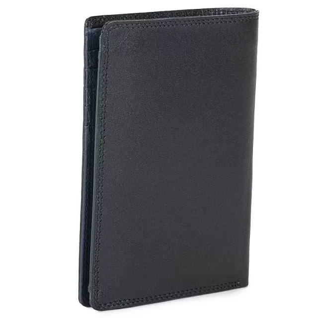 Hot Mywalit Men'S Bi-Colour Vertical Bi-Fold Wallet Black-Blue