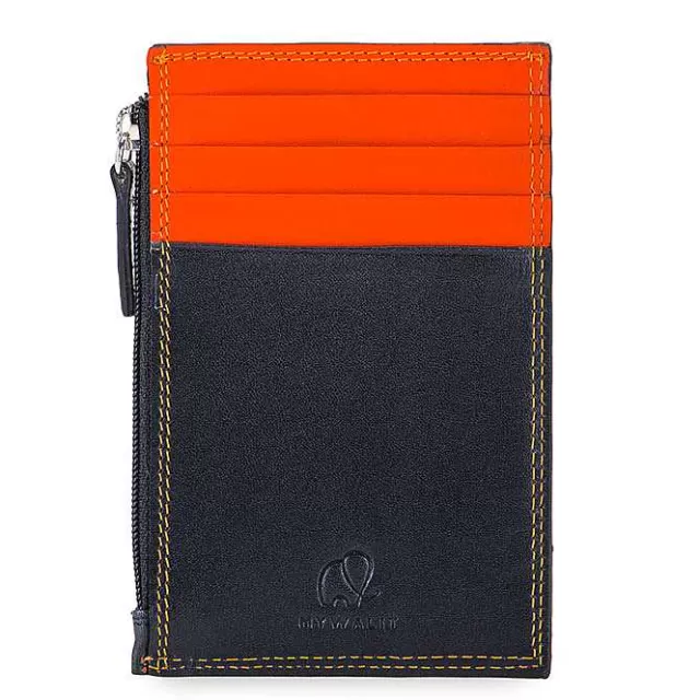 Outlet Mywalit Rfid Cc Holder With Coin Purse Black-Orange