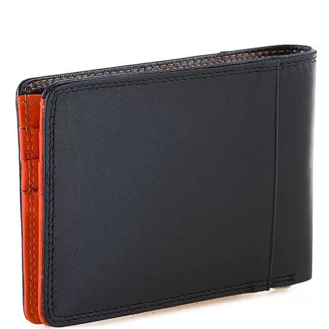 New Mywalit Rfid Slim Money Clip Wallet Black-Orange