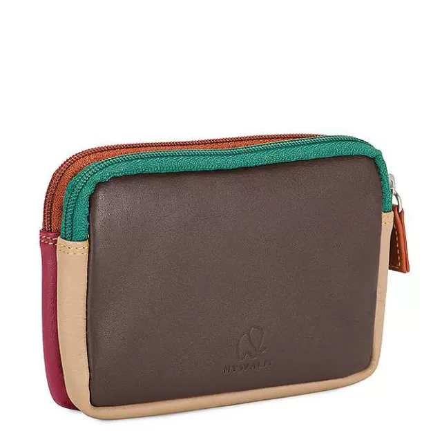 Clearance Mywalit Small Leather Double Zip Purse Bosco