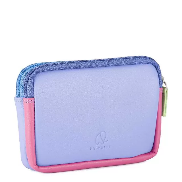 Fashion Mywalit Small Leather Double Zip Purse Viola