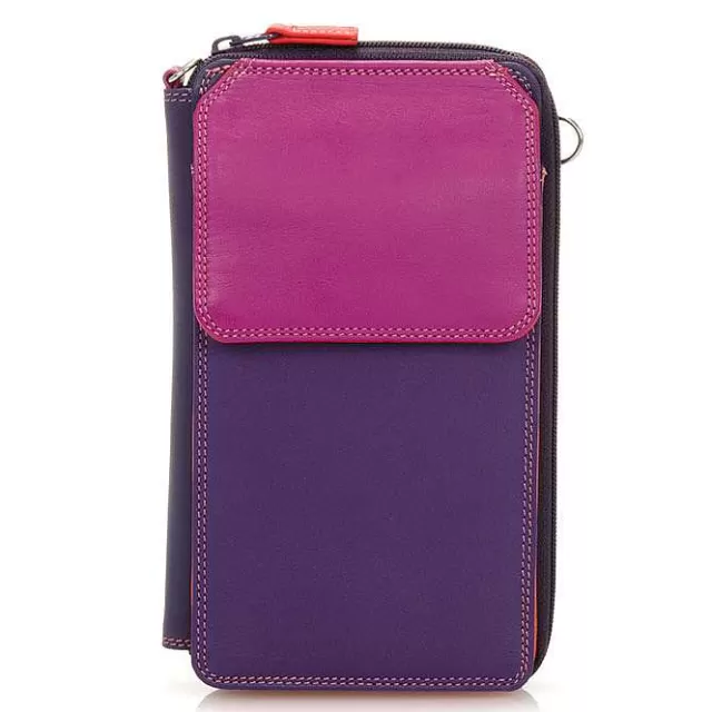 Clearance Mywalit Zip Round Multi Purse With Shoulder Strap Sangria Multi